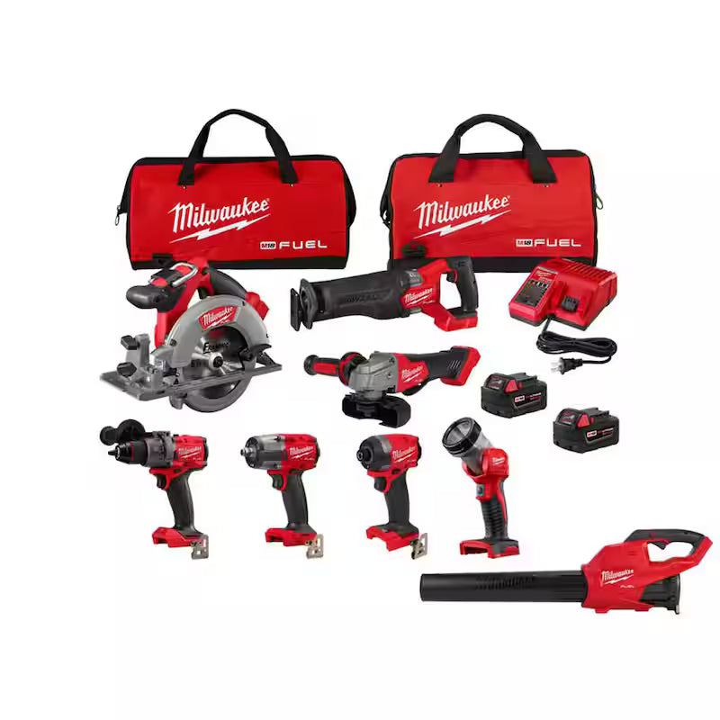 18V Lithium-Ion Brushless Cordless Combo Kit with 5.0 Ah Batteries 7-Tool & Cordless Blower W893