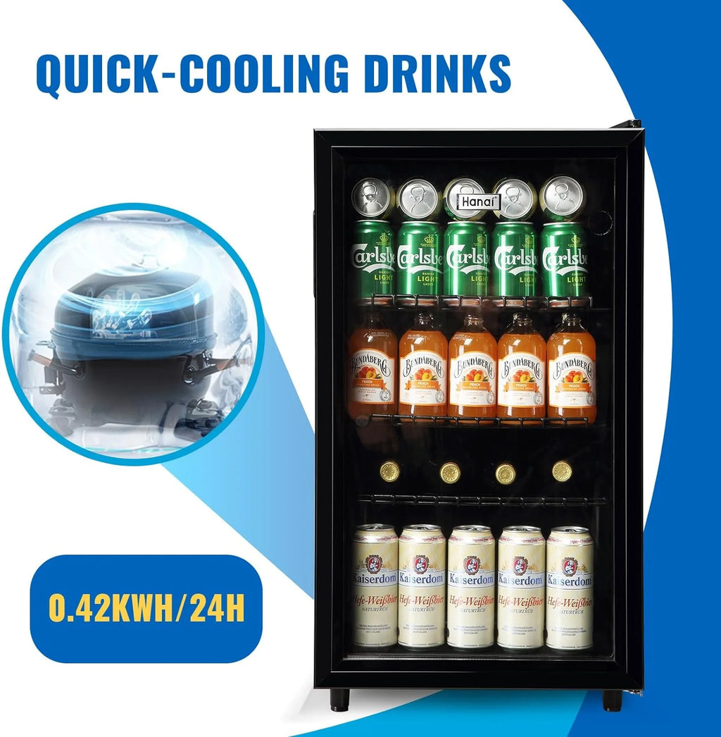 Glass Door 125 Can Beverage Refrigerator V93803