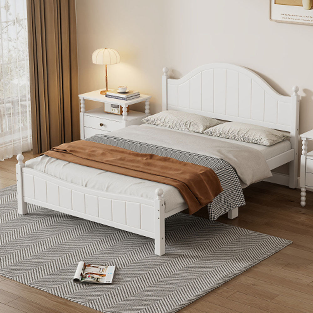 White Solid Wood Platform Bed Full C76864