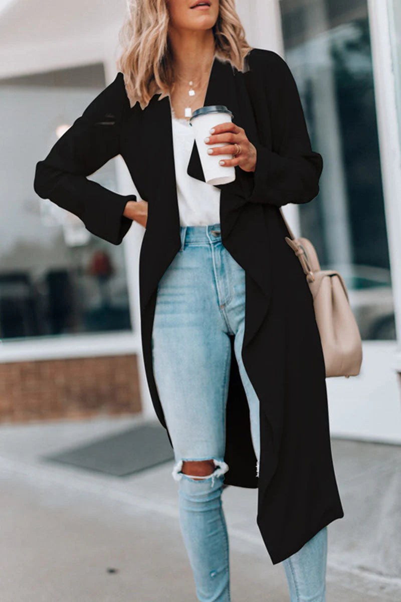Casual Solid Outerwear U183
