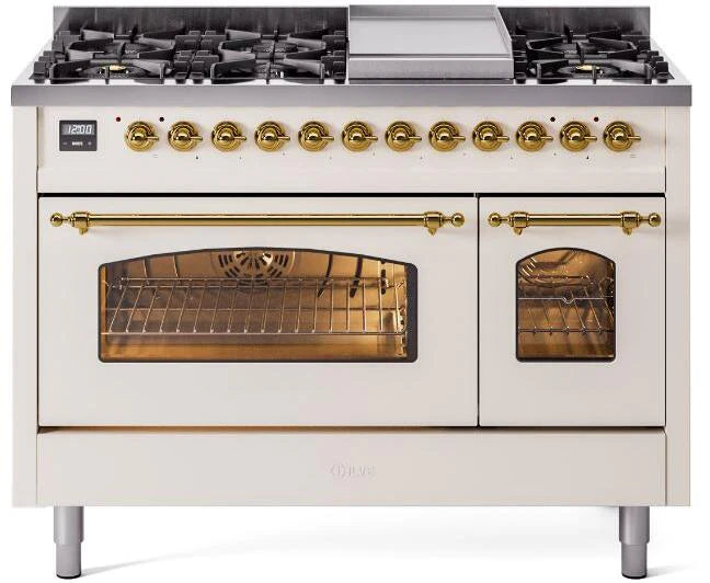 Antique White Dual Fuel Natural Gas Range F917