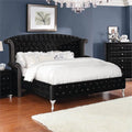 Black Tufted Wingback California King Bed E72482