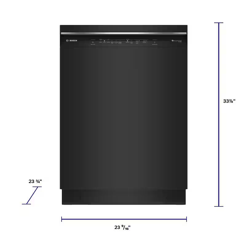 Black Front Control Tall Tub Dishwasher with Stainless Steel Tub and 3rd Rack X8626