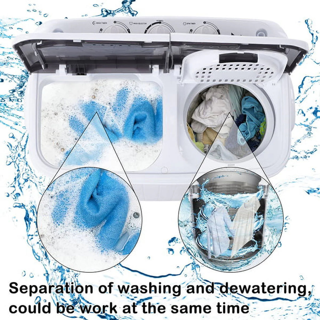 Portable 14.3lbs Washing Machine with Drain Pump B52199