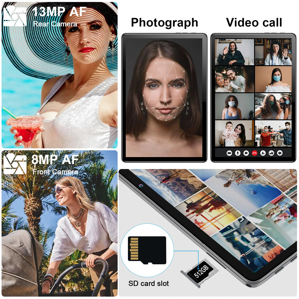 10.1 inch 128GB Android 12 Tablet with Keyboard K21596