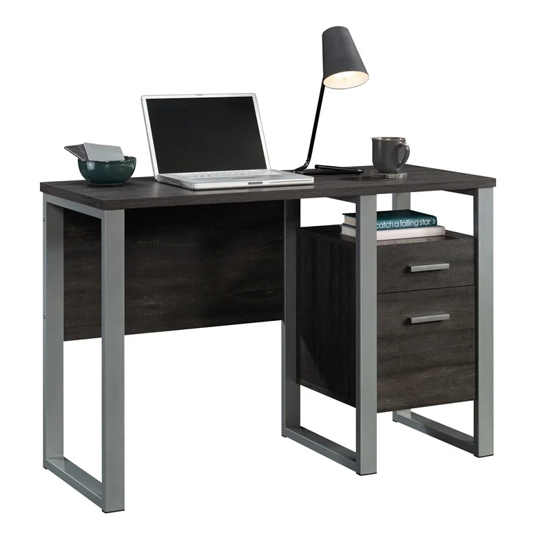 Contemporary Engineered Wood and Metal Desk in Blade Walnut U39492