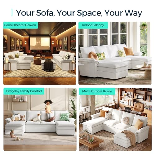 Beige Chenille U Shaped Modular Sectional Sofa with Chaise G962366