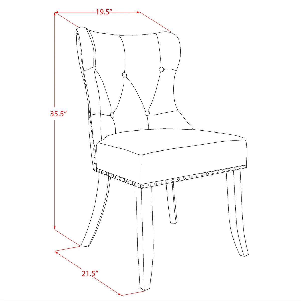 Wooden Dining Table Set of 6 Linen Fabric Chairs Mahogany K9264