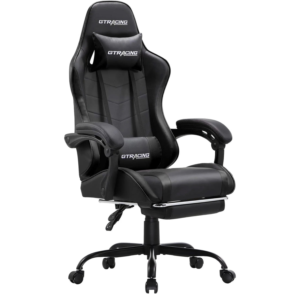 White Gaming Chair with Footrest N731380