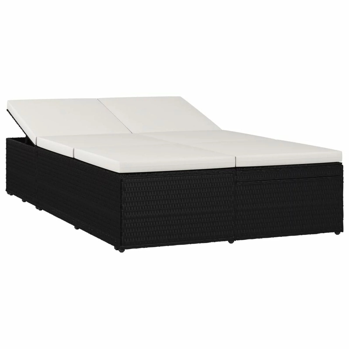 Adjustable Poly Rattan Sun Lounger with Cushion Y60178