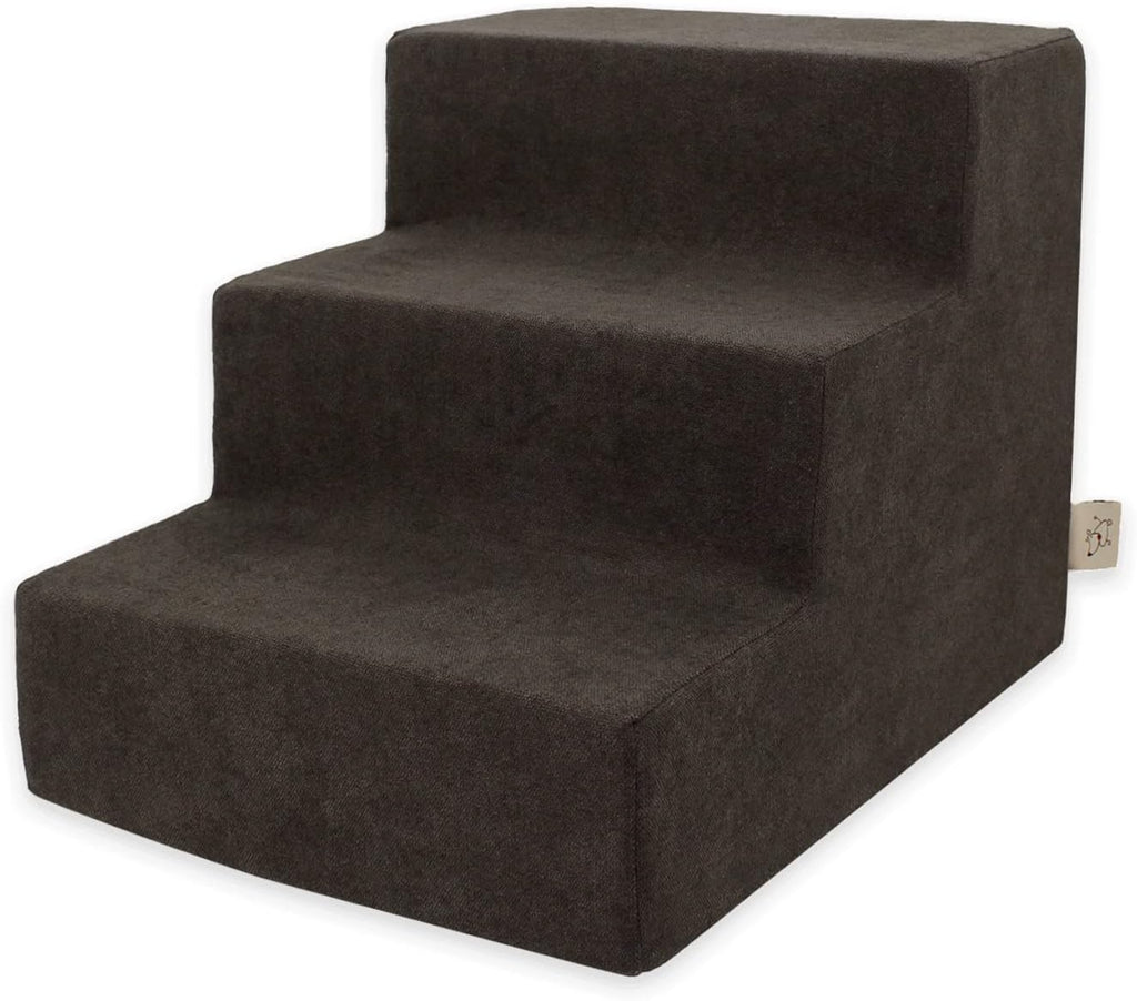 Dark Gray Linen 3-Step Pet Steps and Stairs D377791