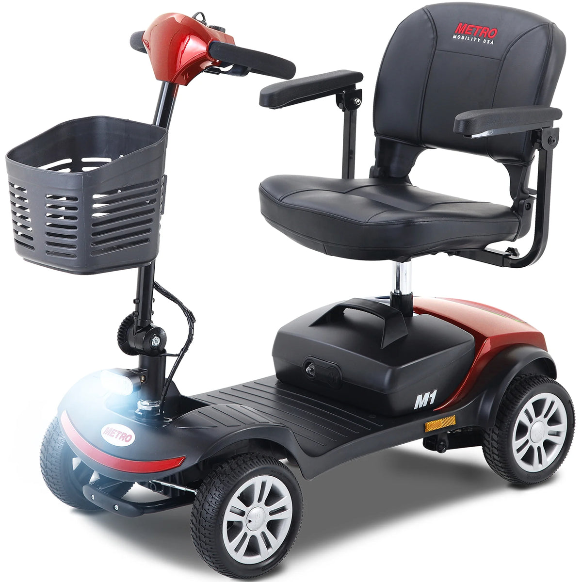 Heavy Duty 4 Wheel Mobility Scooter with Lights, 300lbs, Red I481359