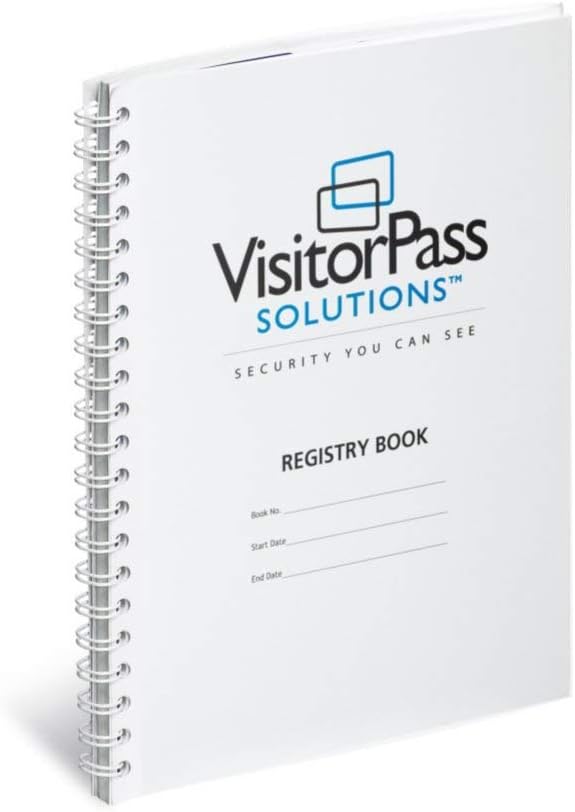 Spiral-Bound Visitor Log Book, 225 Badges, Neon Yellow Pack of 2 W987