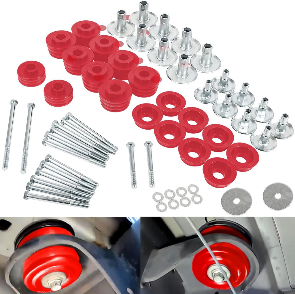 Body Mount Bushing Kit Steel Sleeves Hardware Polyurethane Body Cab Mounts S3837