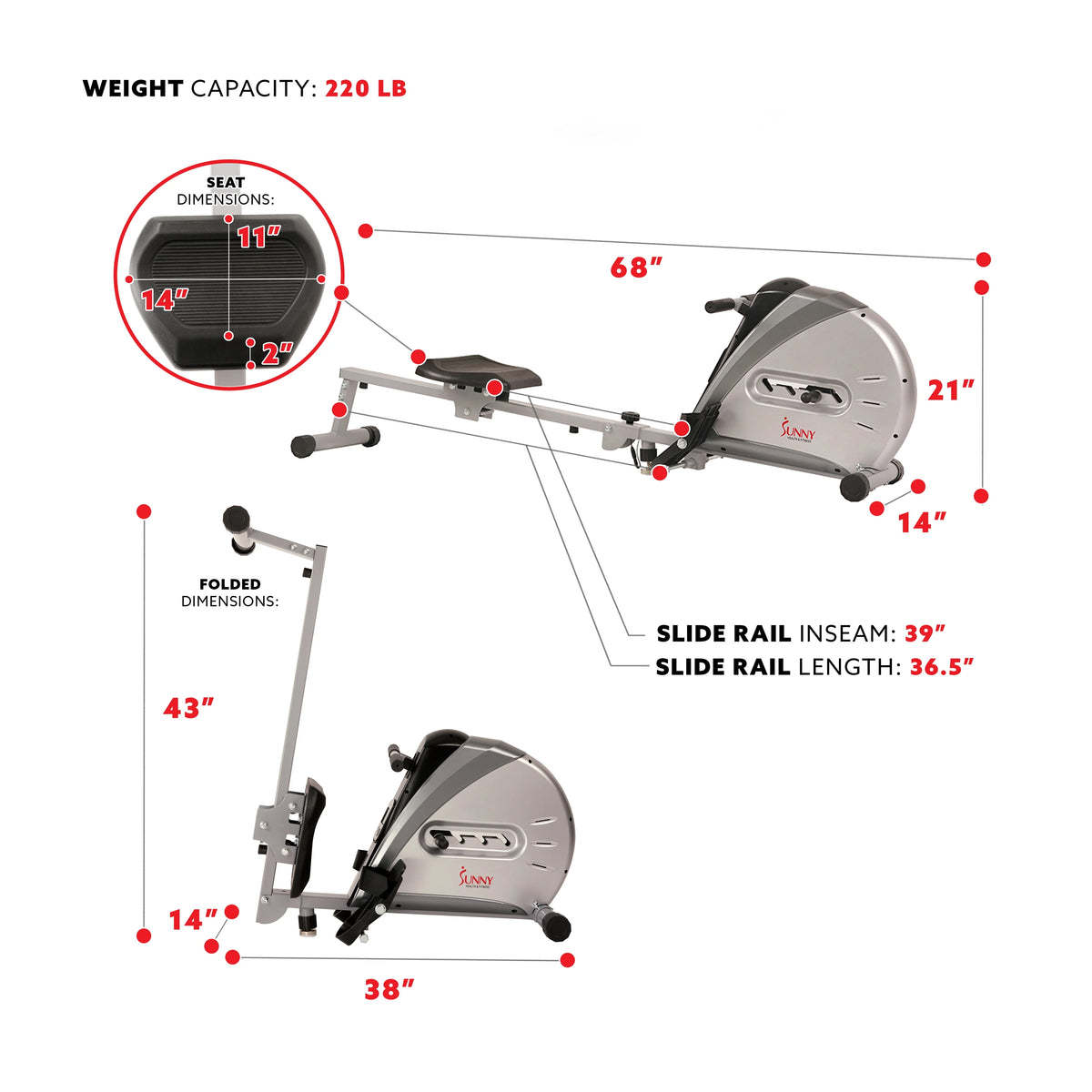 Elastic Cord Rowing Machine Rower with LCD Monitor V435052