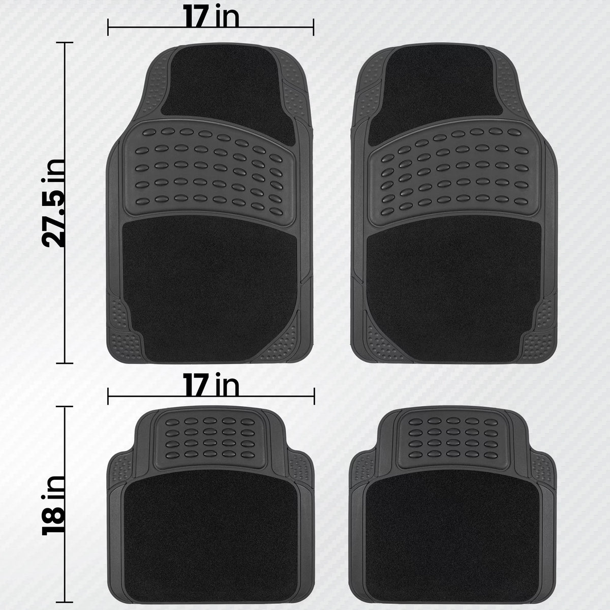 Universal Rubber & Carpet Floor Mats Set O4553
