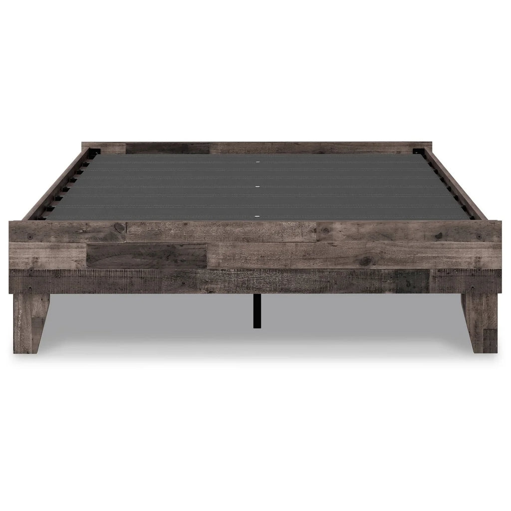 Full Platform Bed Farmhouse Butcher Block Brown U2460