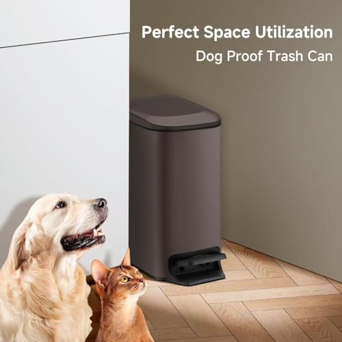 Slim 6 Liter Stainless Steel Trash Can with Lid V500421