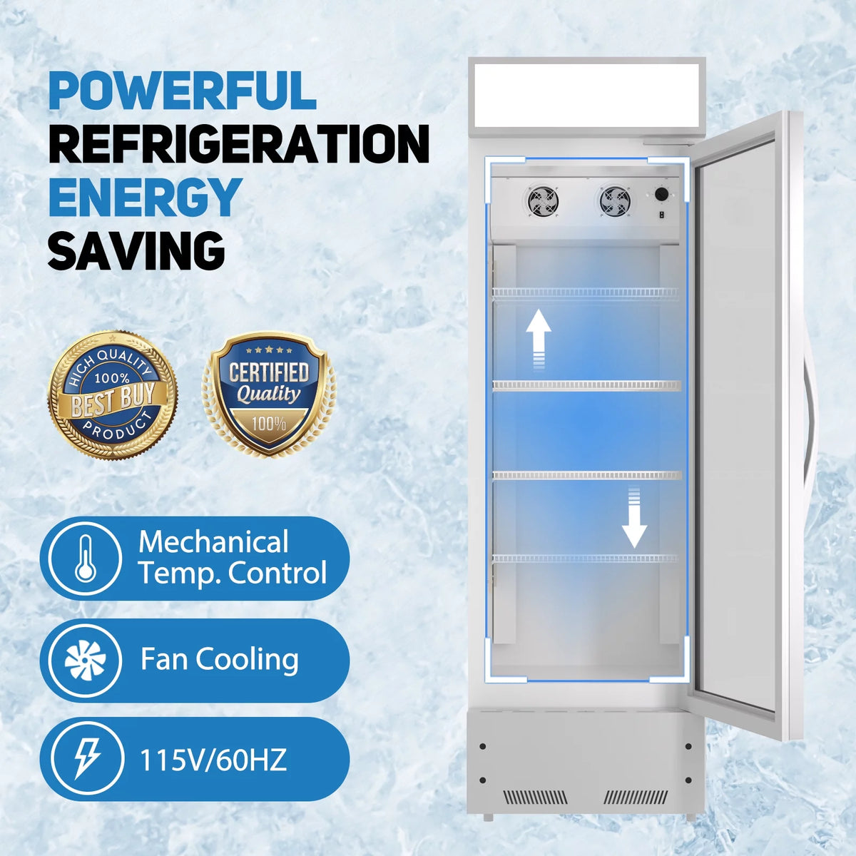 11 Cu.ft Glass Door Display Refrigerator B82891