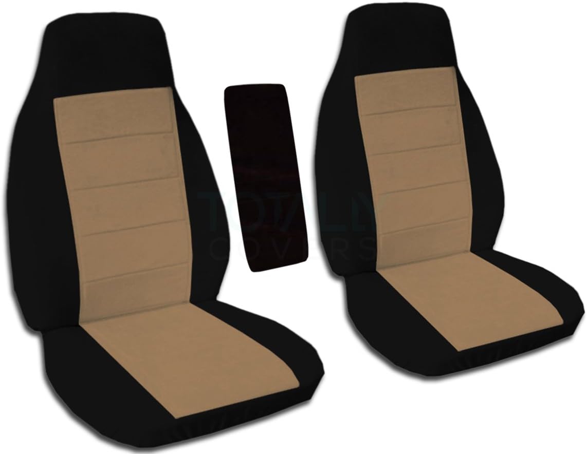 Compatible with Ford Ranger Two-Tone Truck Bucket Seat Covers Black and Sand F710