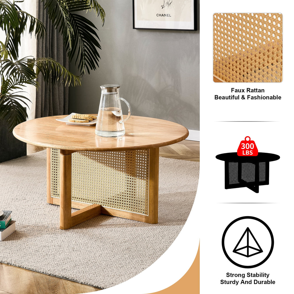 Coffee Table with Rattan Accents V639115