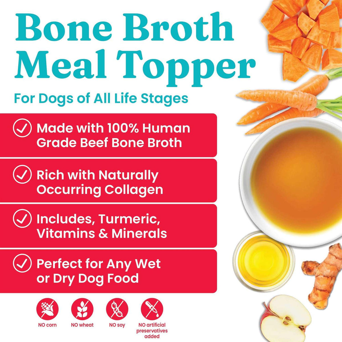Solid Gold Beef Bone Broth with Turmeric Dog Food Topper M188