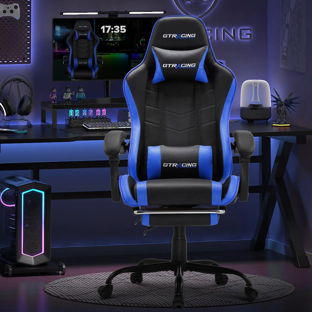 White Gaming Chair with Footrest N731380