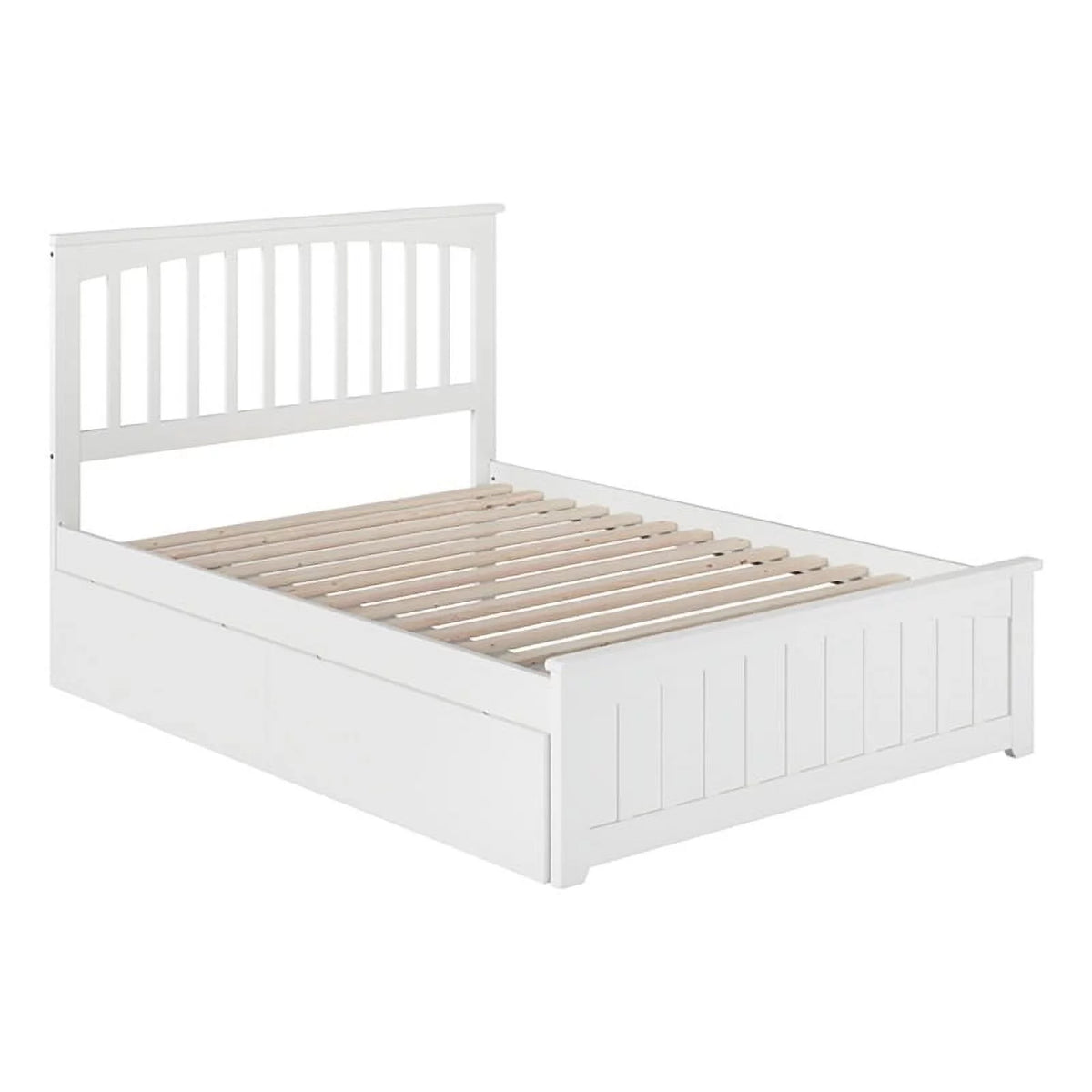 White Full Storage Platform Bed L9416