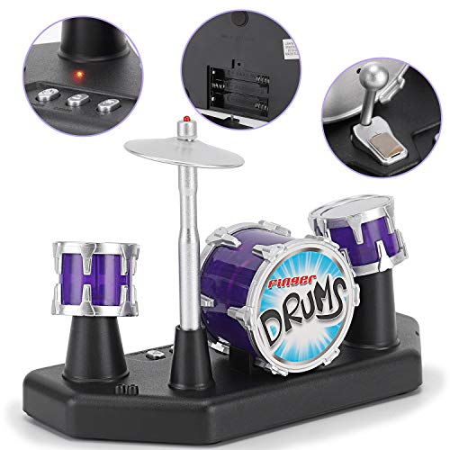 Electronic Mini Desktop Finger Drum Set with Sounds and Lights R30459
