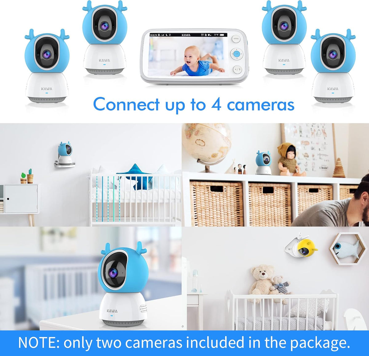 Baby Monitor with 2 Cameras and Audio X510