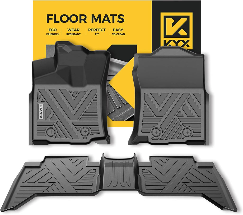 All Weather TPE Black Car Floor Mats Front & 2nd Row Z871