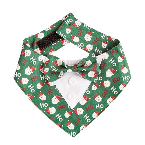 Green Plaid Dog Bandana with Bow Tie Y217300