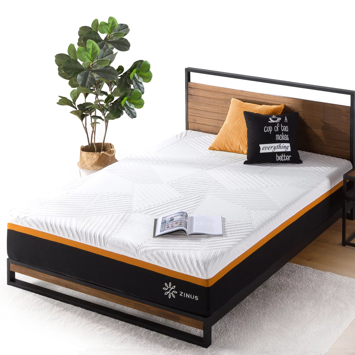12" Copper Memory Foam Hybrid Mattress, Queen Y685175