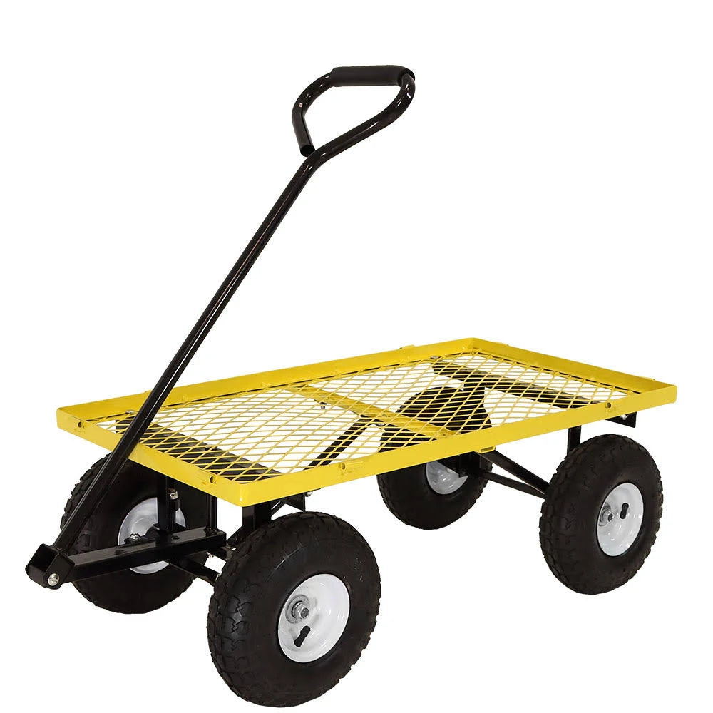 Yellow Utility Cart with Folding Sides and Liner Set Y8032