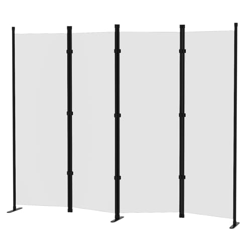 4-Panel White Privacy Screen with Support Foot F104682
