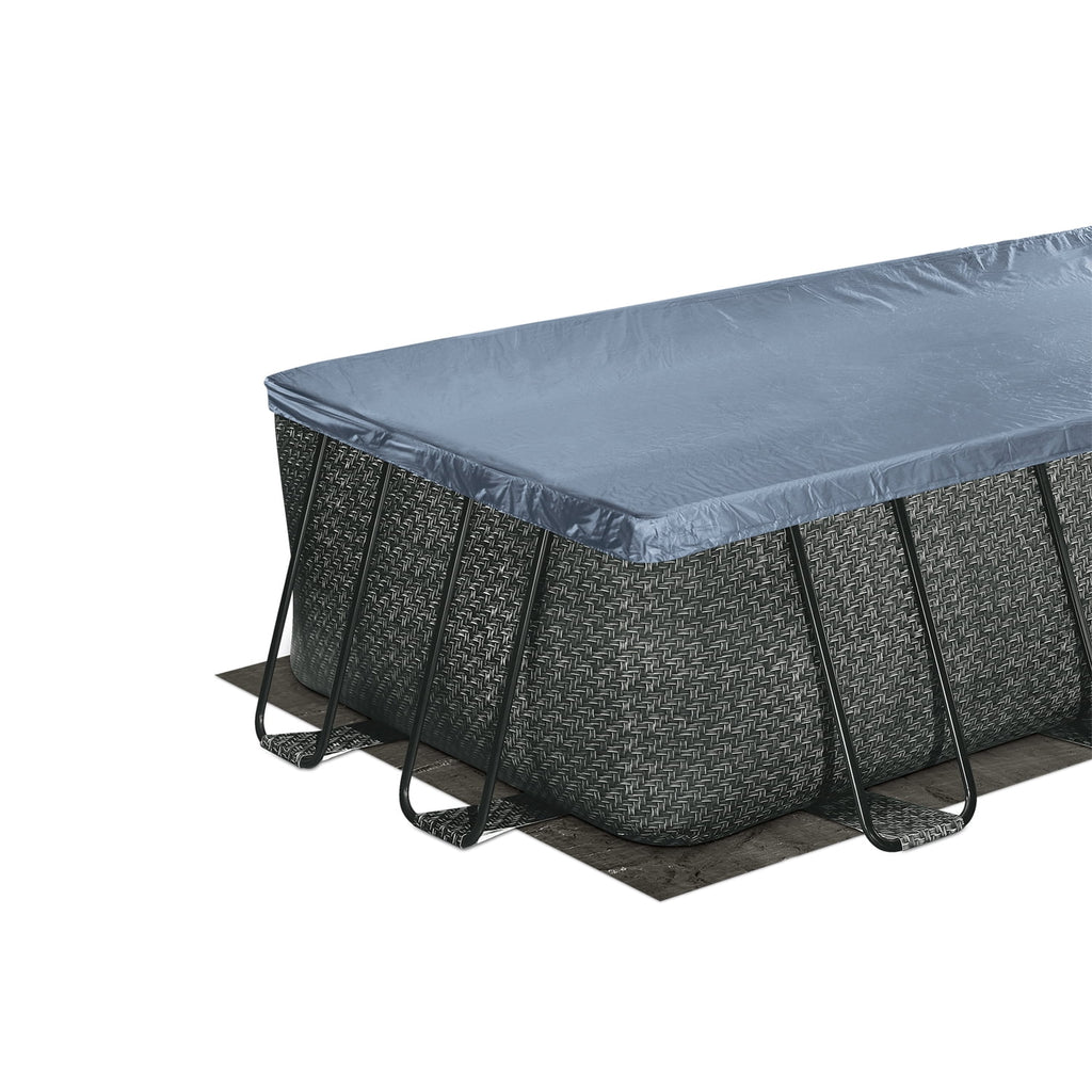 16' Dark Herringbone Rectangular Frame Pool I26429