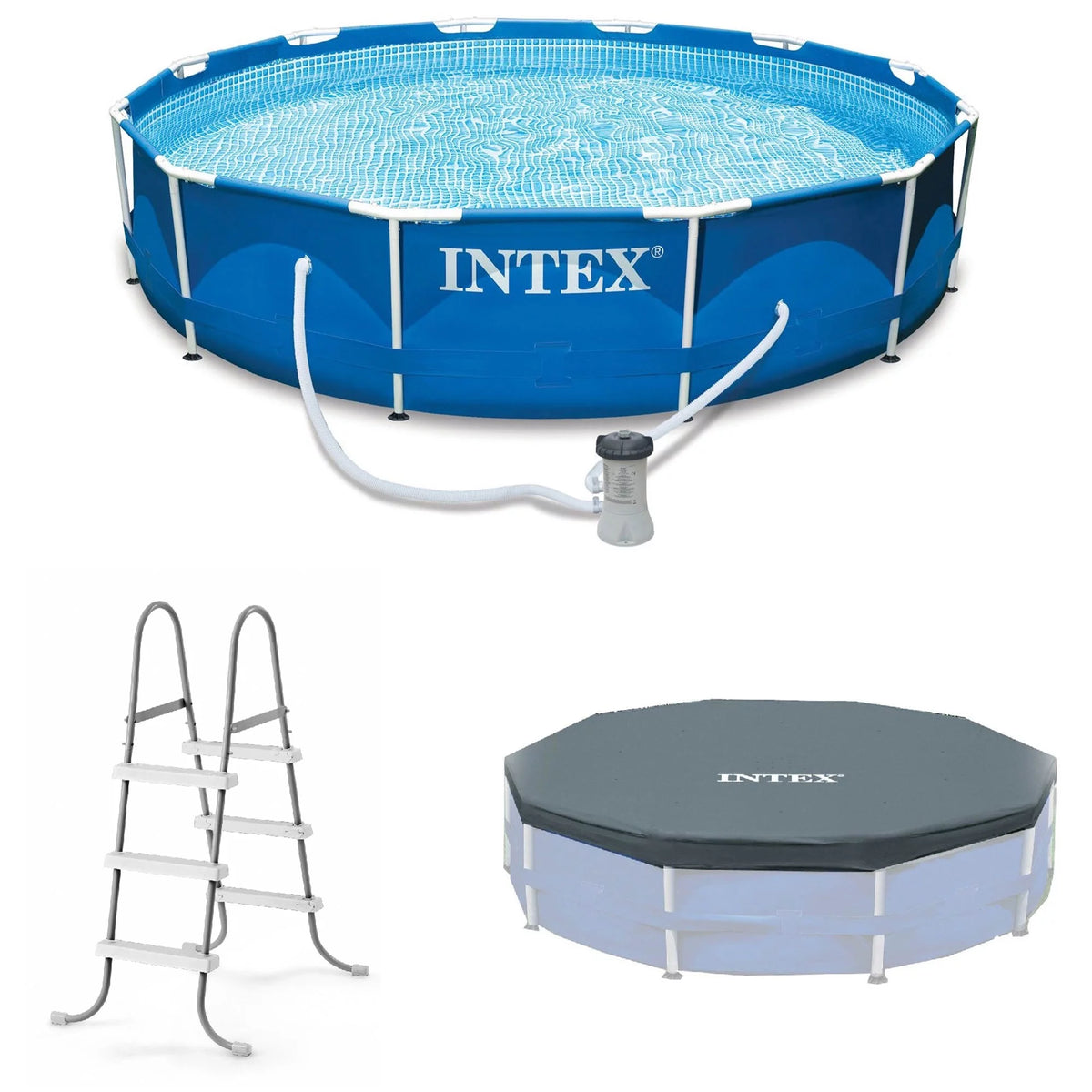 12' x 30" Metal Frame Above Ground Swimming Pool with Filter Pump L900
