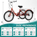 7 Speed 26 Inch Three Wheel Bike B2888