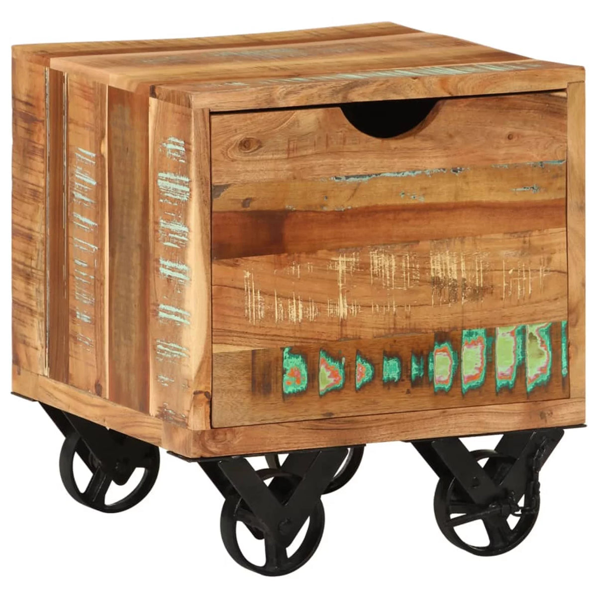 Solid Reclaimed Wood Side Table C28650