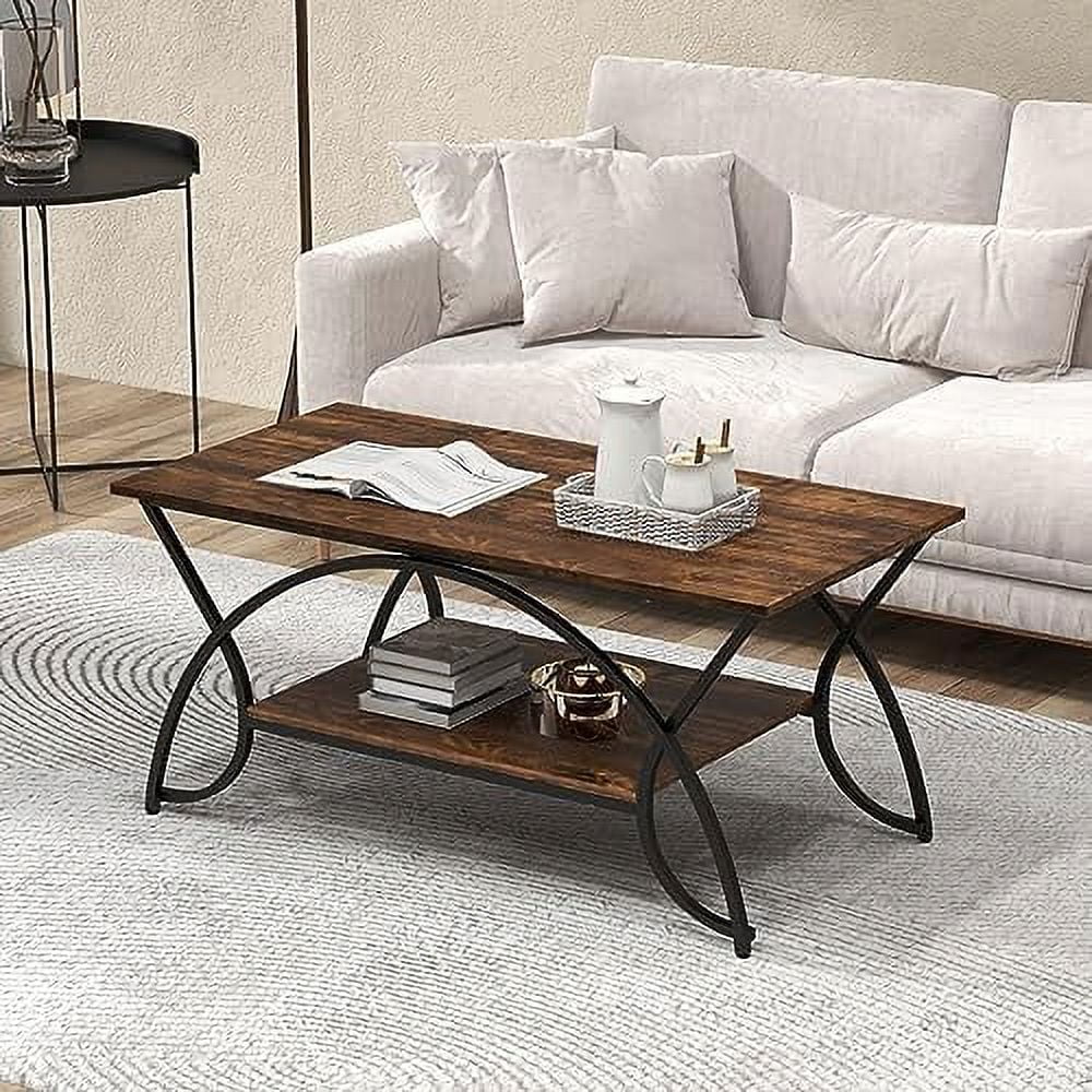 2-Tier Faux Marble Coffee Table Q56435