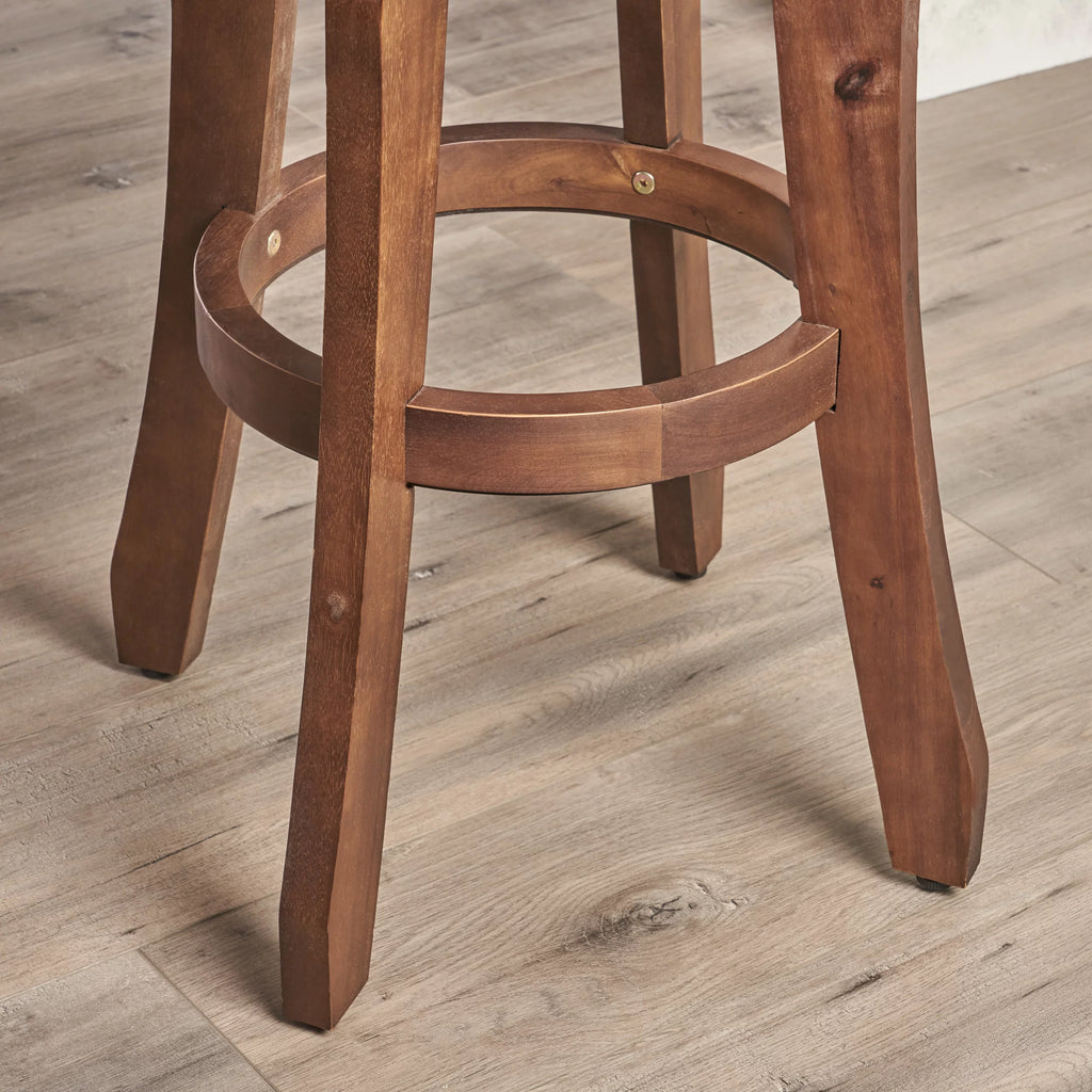 Acacia Wood Barstools, Set of 2, Dark Brown C8072