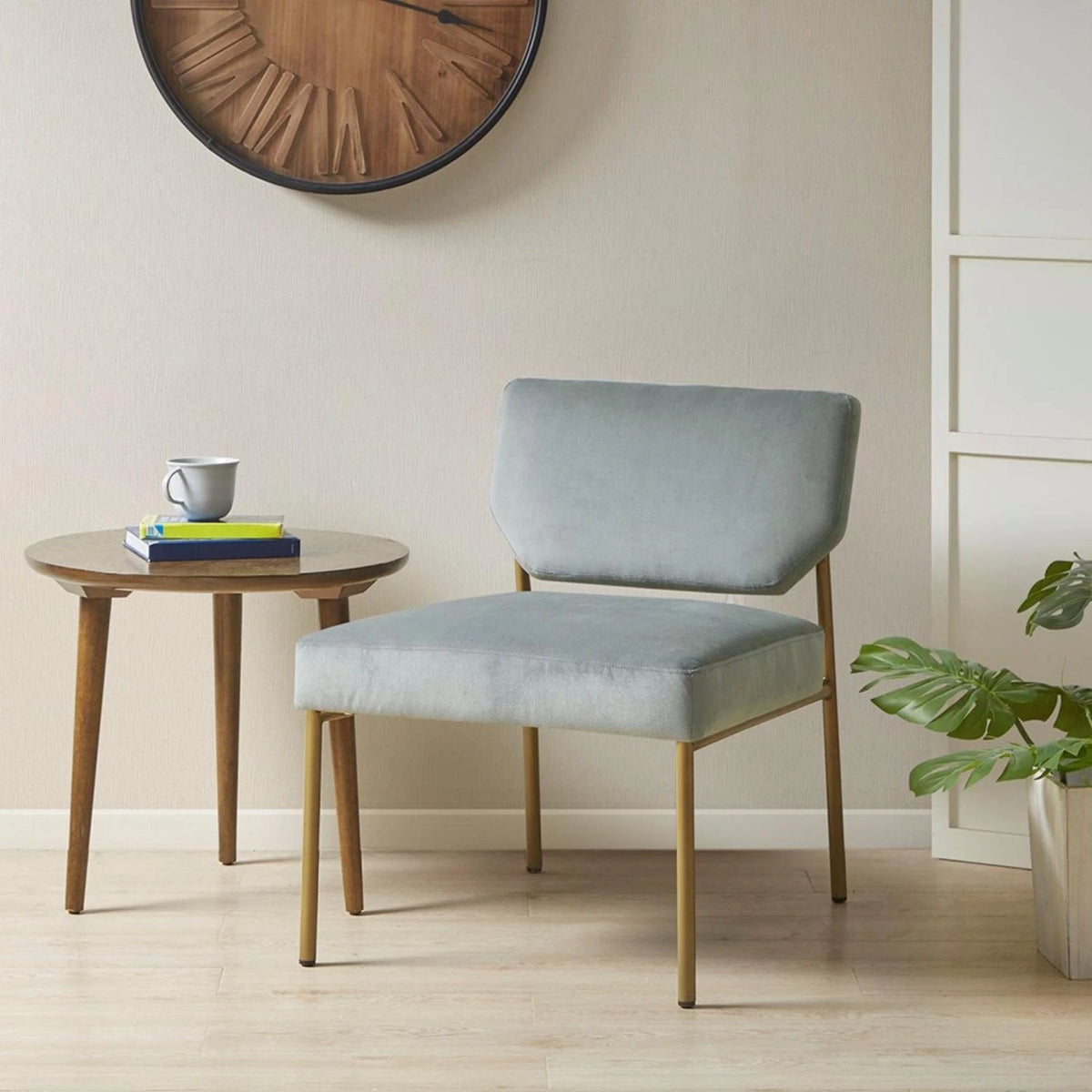 Gray Metal Frame Accent Sofa Chair I9777