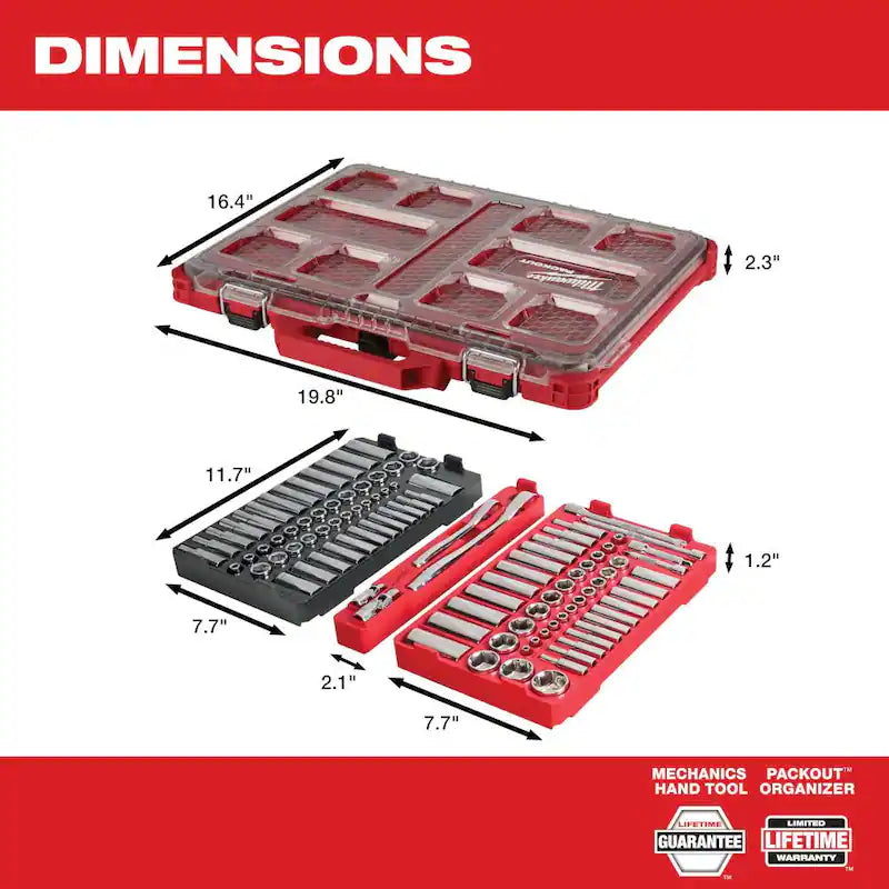 3/8 in. and 1/4 in. Drive SAE/Metric Ratchet and Socket Mechanics Tool Set 106-Piece A342