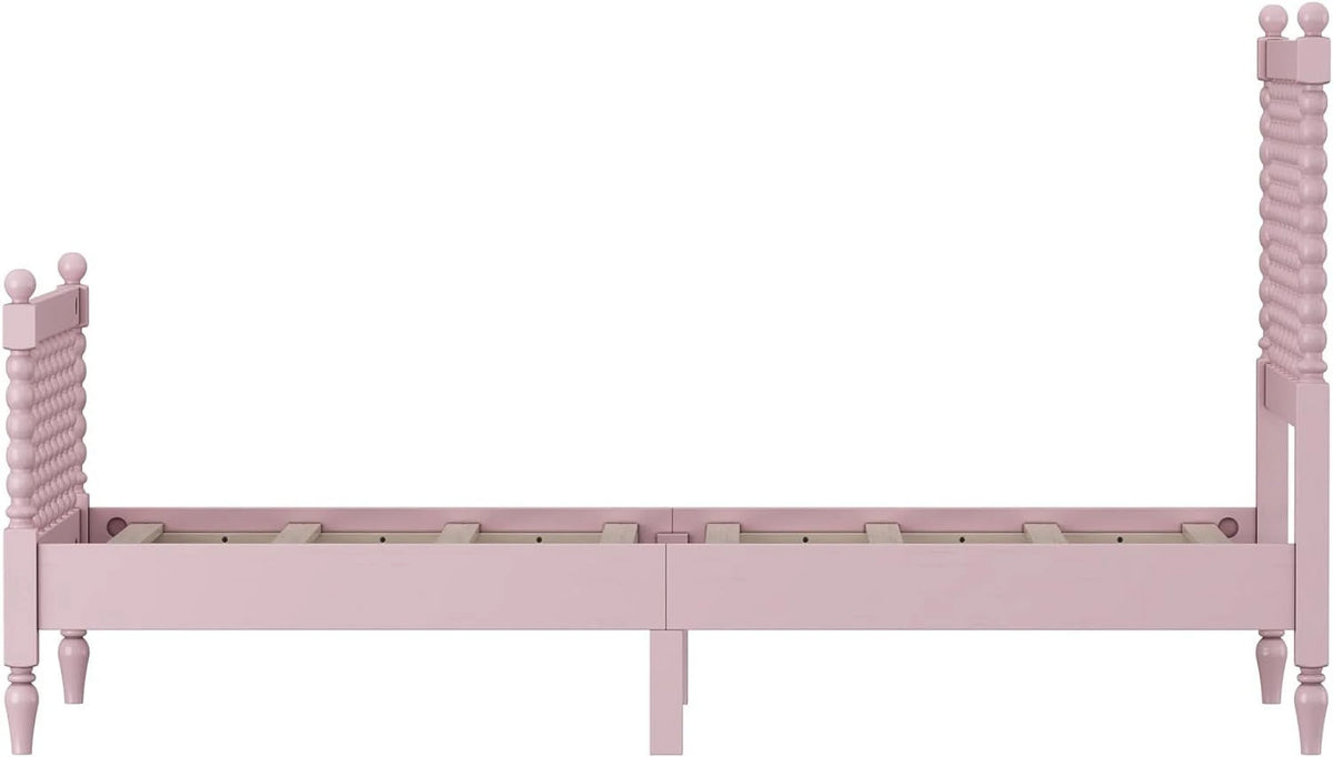 3Pcs Bedroom Set with 2 Nightstands, Solid Wood Platform Bed K7164