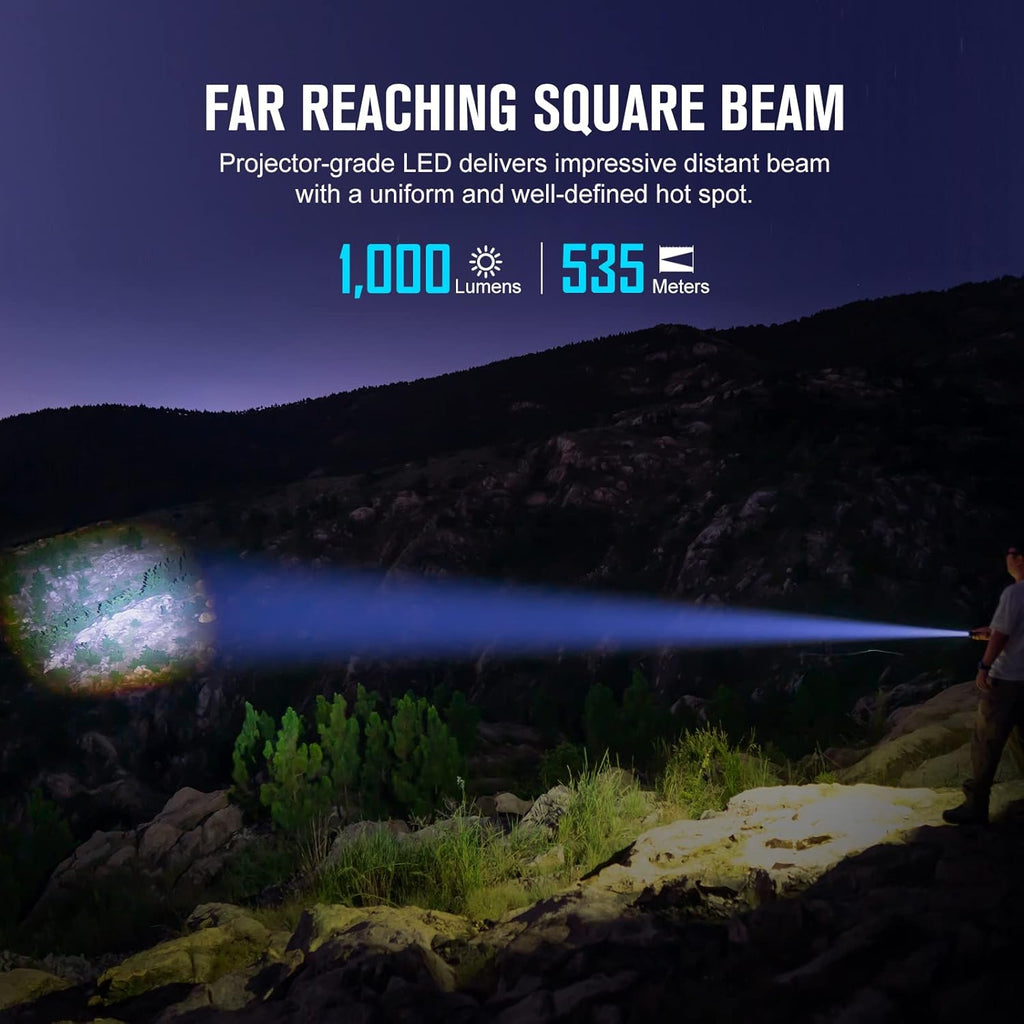 1000 Lumens Handheld Flashlight with 535 Meter Beam Distance A35819