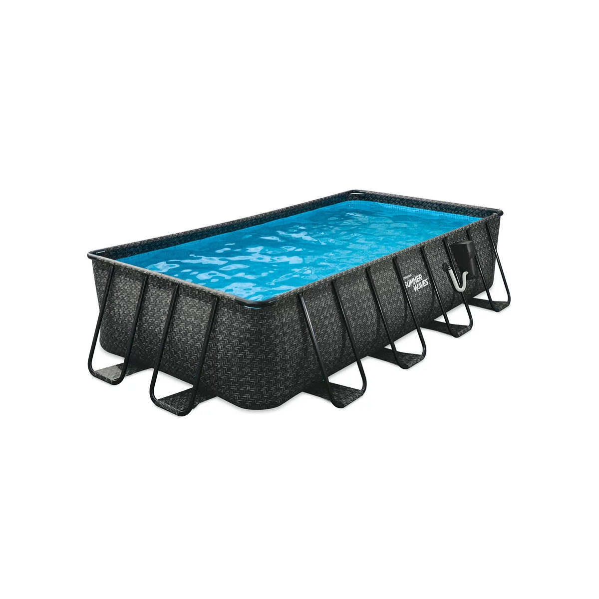 16' Dark Herringbone Rectangular Frame Pool I26429