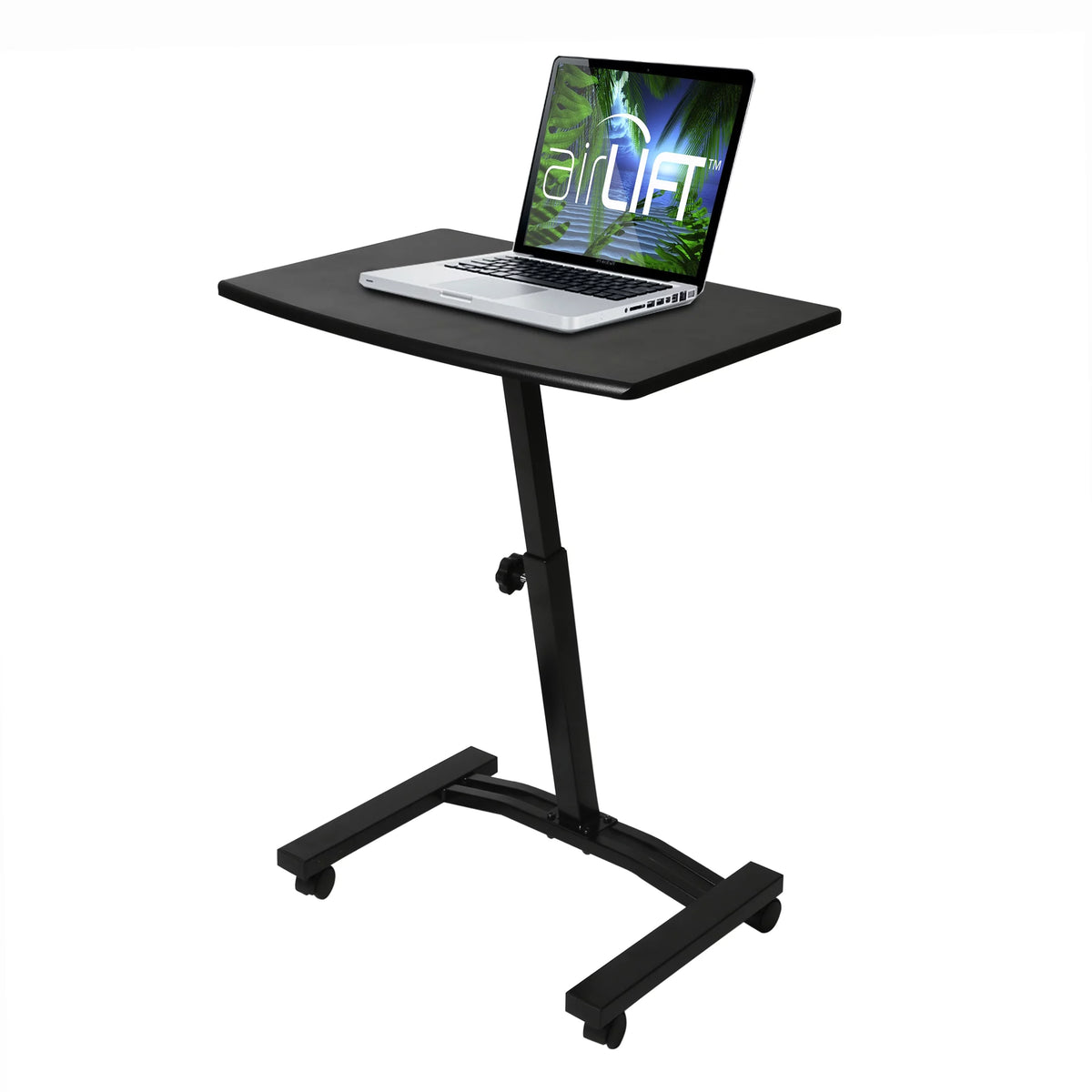 Black Height Adjustable Mobile Laptop Cart Desk with Wheels C452
