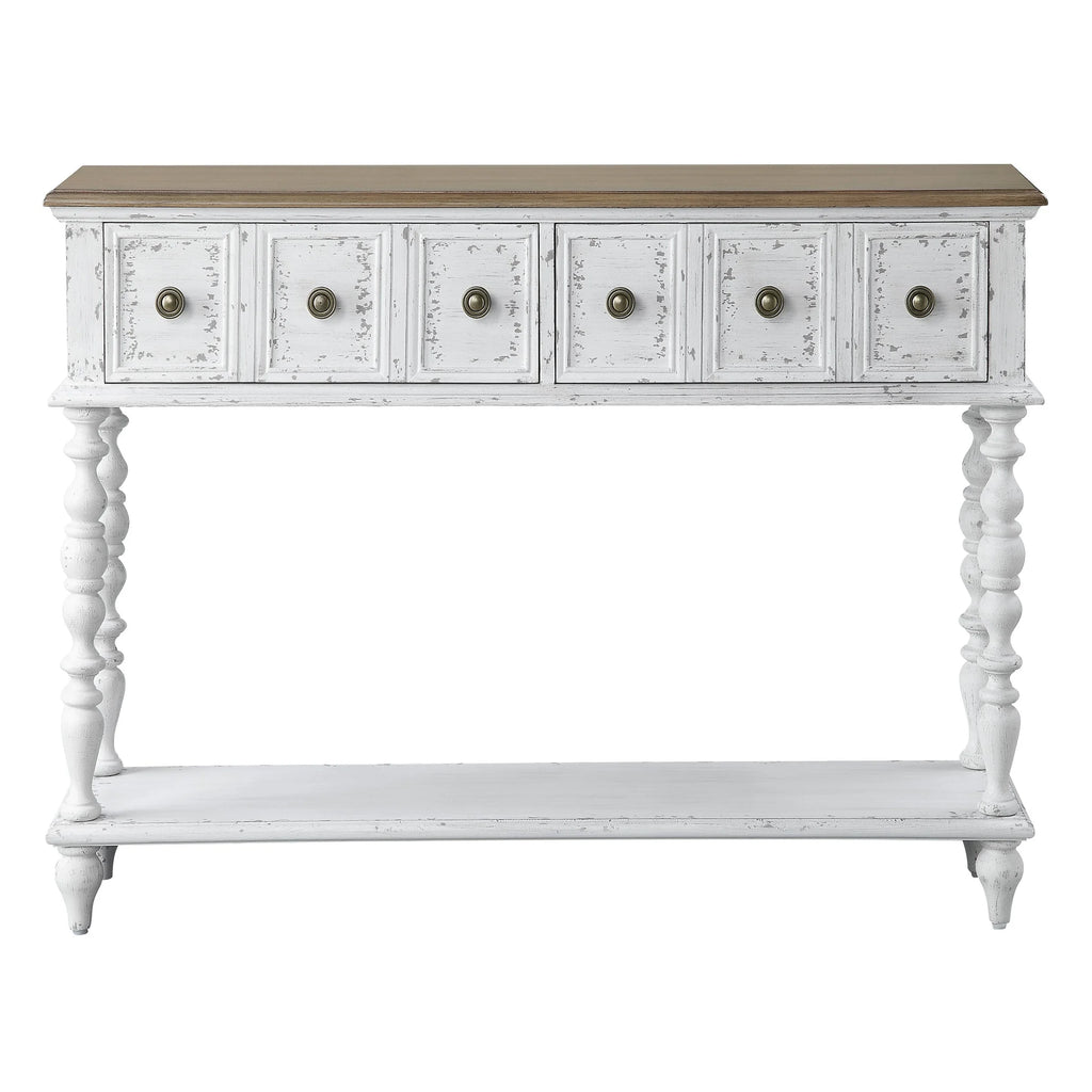 Dark Charcoal and Antique White Console Table K713
