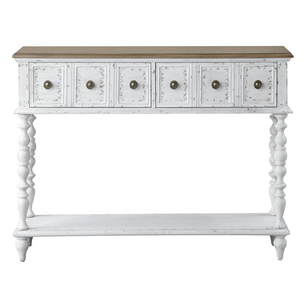 Dark Charcoal and Antique White Console Table K713