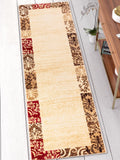 Modern Damask Border Rug Easy Clean Stain Fade Resistant L783854